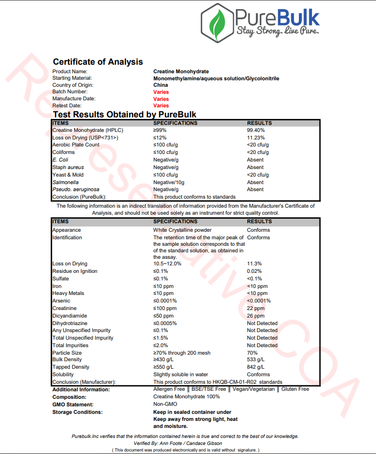 Creatine Monohydrate (Ultra powdered for Easy Digestion)